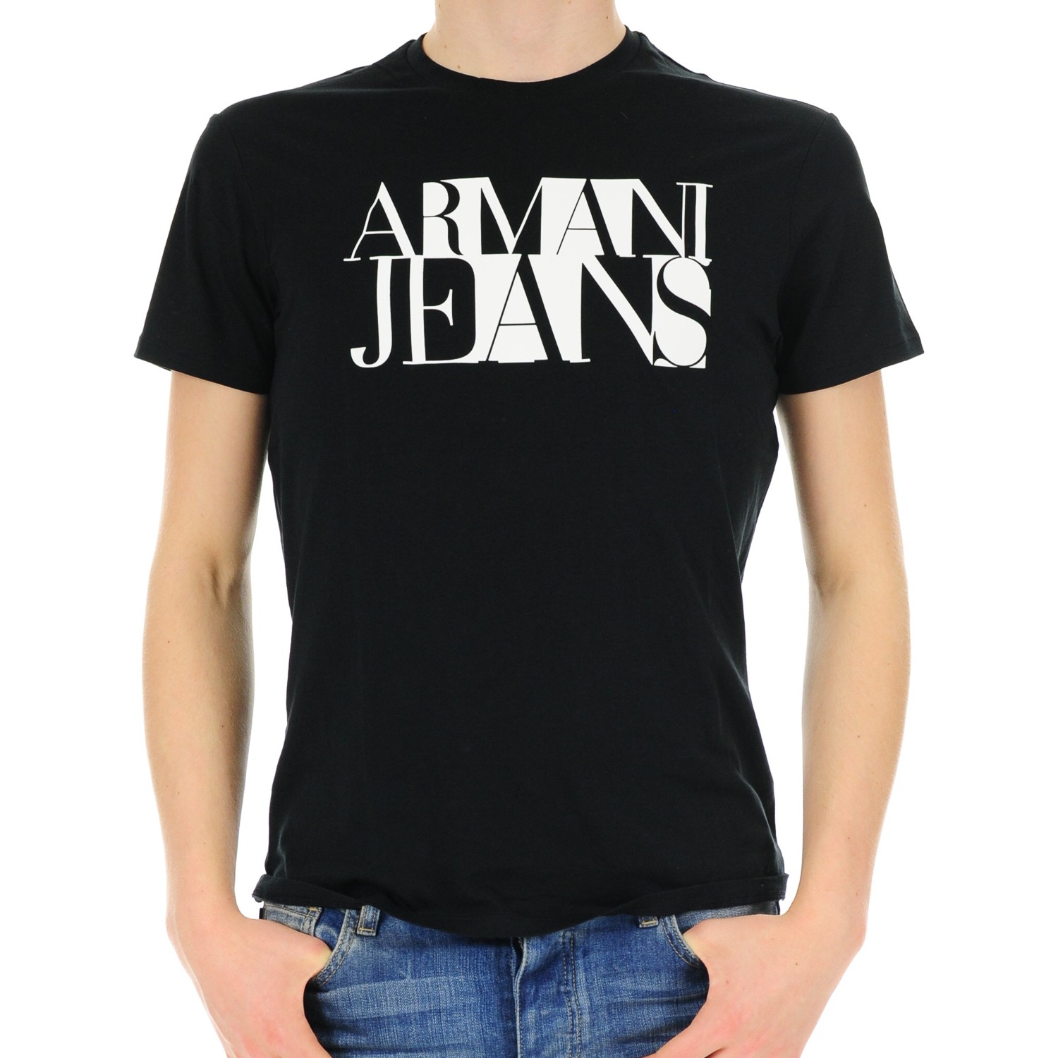 armani jeans t shirt black